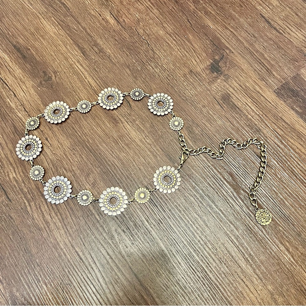 Gold Floral Medallion Chain Belt - Women's Gold Accessory
